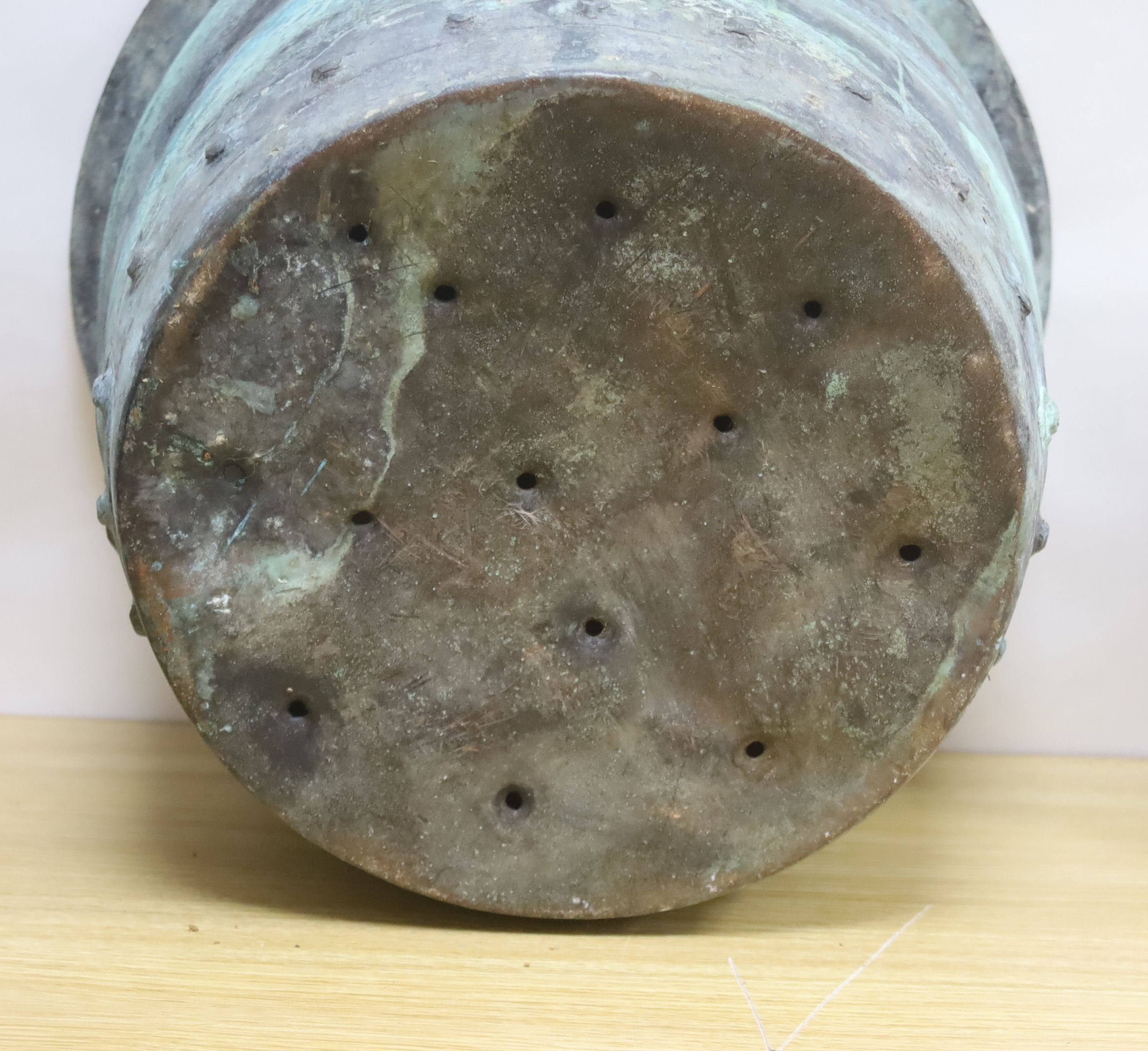 A copper cauldron, 46cm diameter